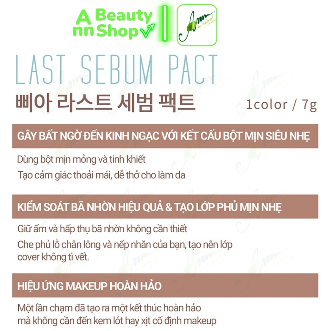 Phấn Phủ Kiềm Dầu BBIA Last Sebum Pact (Date 10/2023)