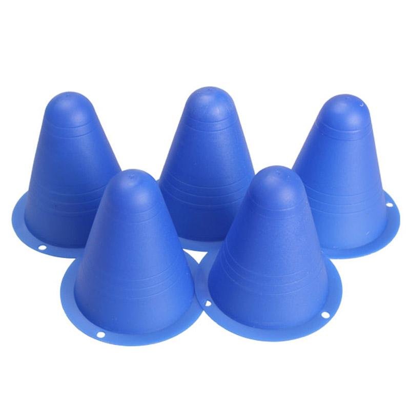 5Pcs Marker Cones Slalom Skating Rugby Fitness Drill Blue - intl
