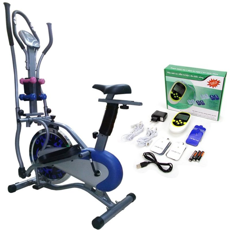 Bảng giá Bộ Xe đạp tập Obitrac Elite 2085 (Xám) + Máy massage xung điện 8 miếng dán