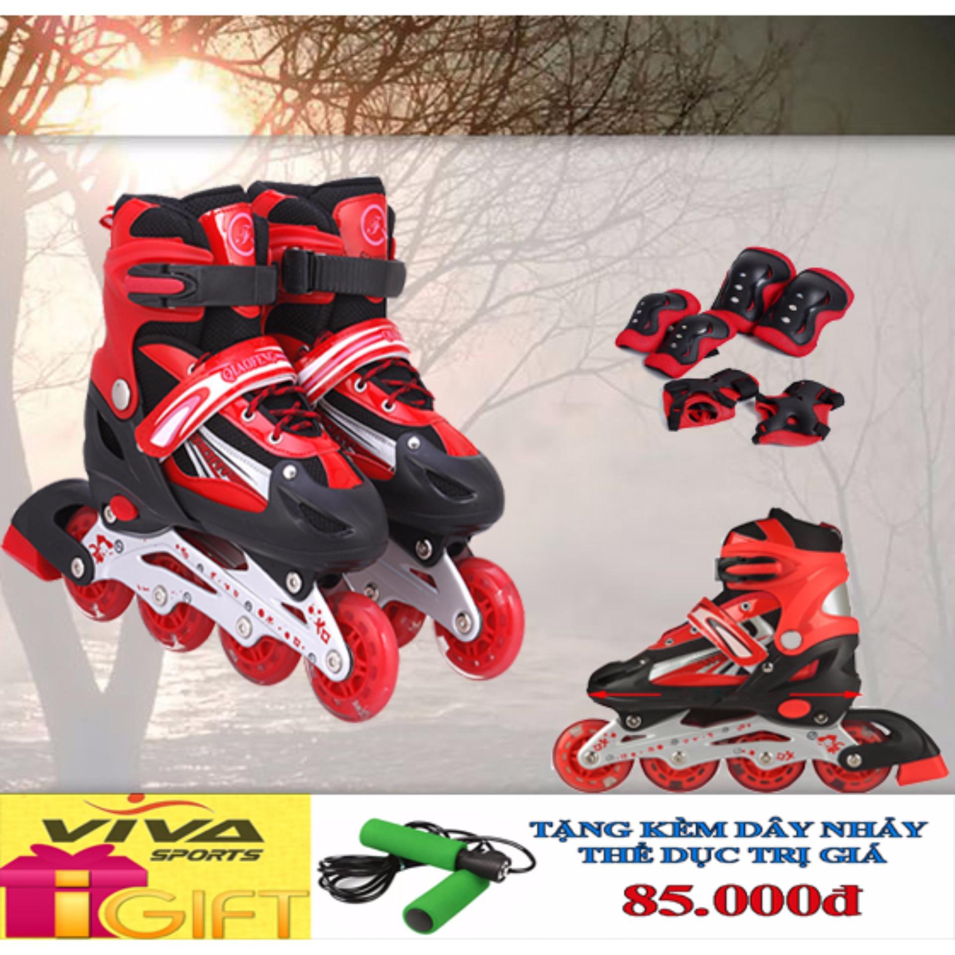GIÀY PATIN CAO CẤP (SIZE L) & ĐỒ BẢO HỘ - VIVA SPORT ( TẶNG 1 DÂY NHẢY )
