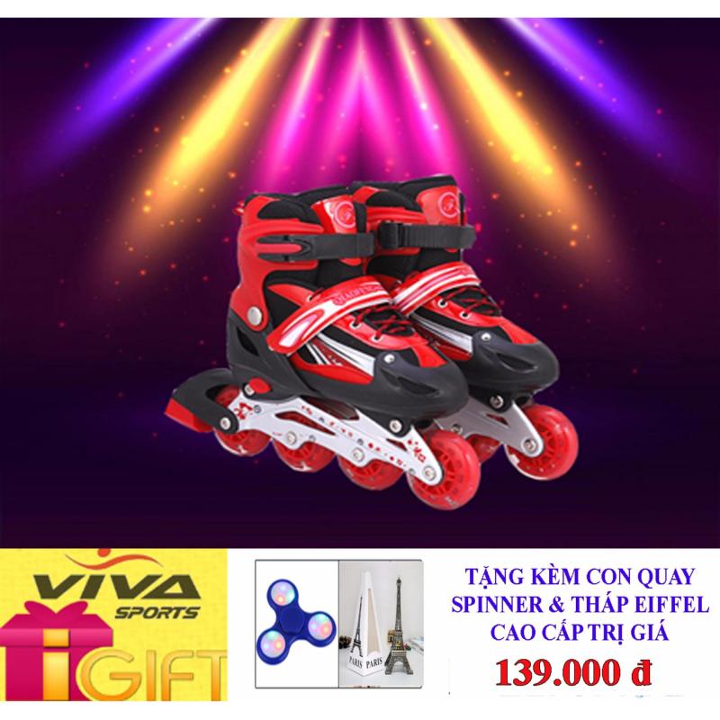 Phân phối GIÀY PATIN GẮN ĐINH TÁN PHÁT SÁNG TOÀN BỘ SIZE M - VIVA SPORT ( TẶNG CON QUAY SPINNER & THÁP EIFFEL CAO CẤP )