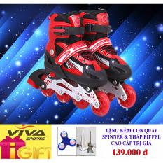 GIÀY PATIN PHÁT SÁNG TOÀN BỘ - VIVA SPORT ( SIZE L ) ( TẶNG CON QUAY SPINNER & THÁP EIFFEL CAO CẤP )