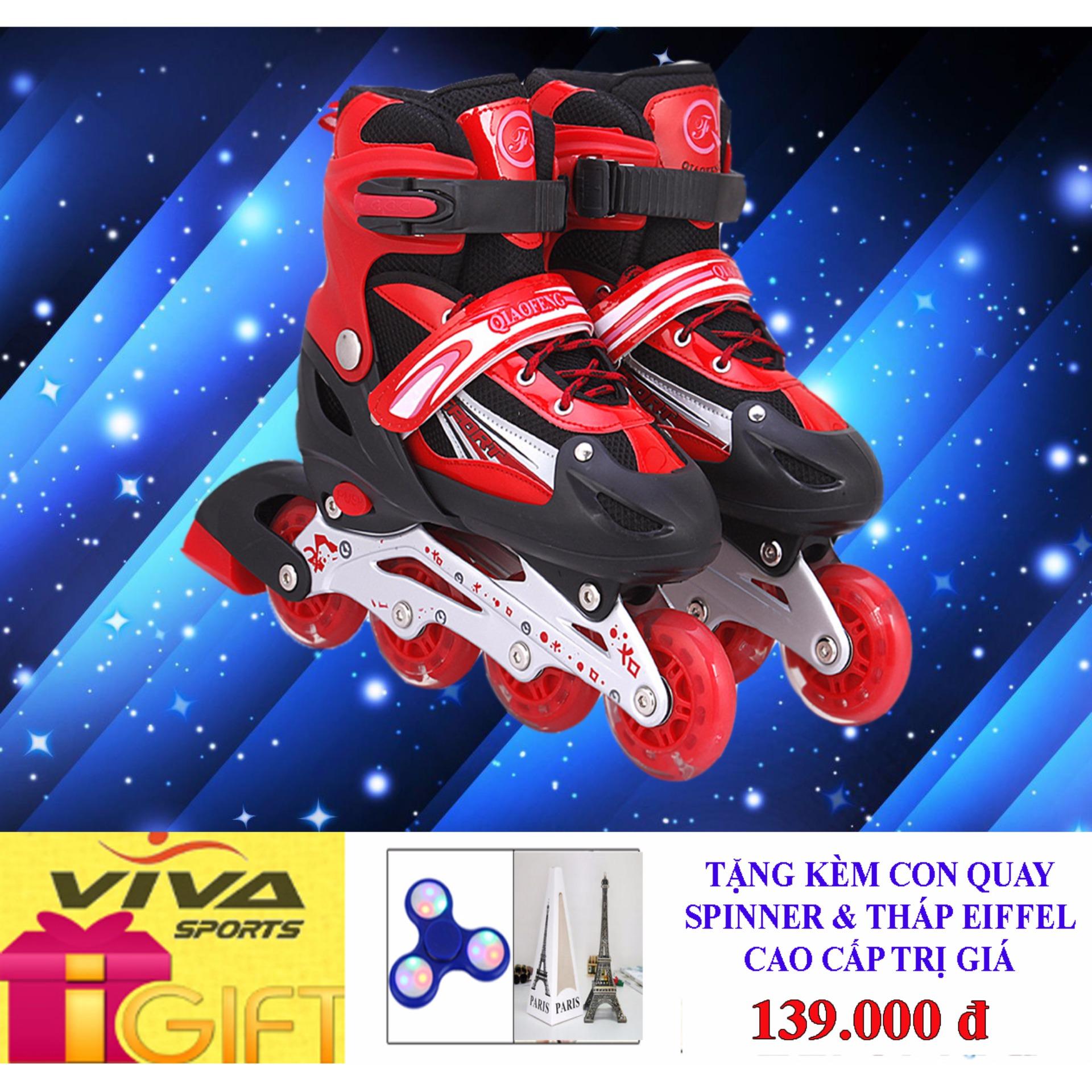 GIÀY PATIN PHÁT SÁNG TOÀN BỘ - VIVA SPORT ( SIZE L ) ( TẶNG CON QUAY SPINNER & THÁP EIFFEL CAO CẤP )