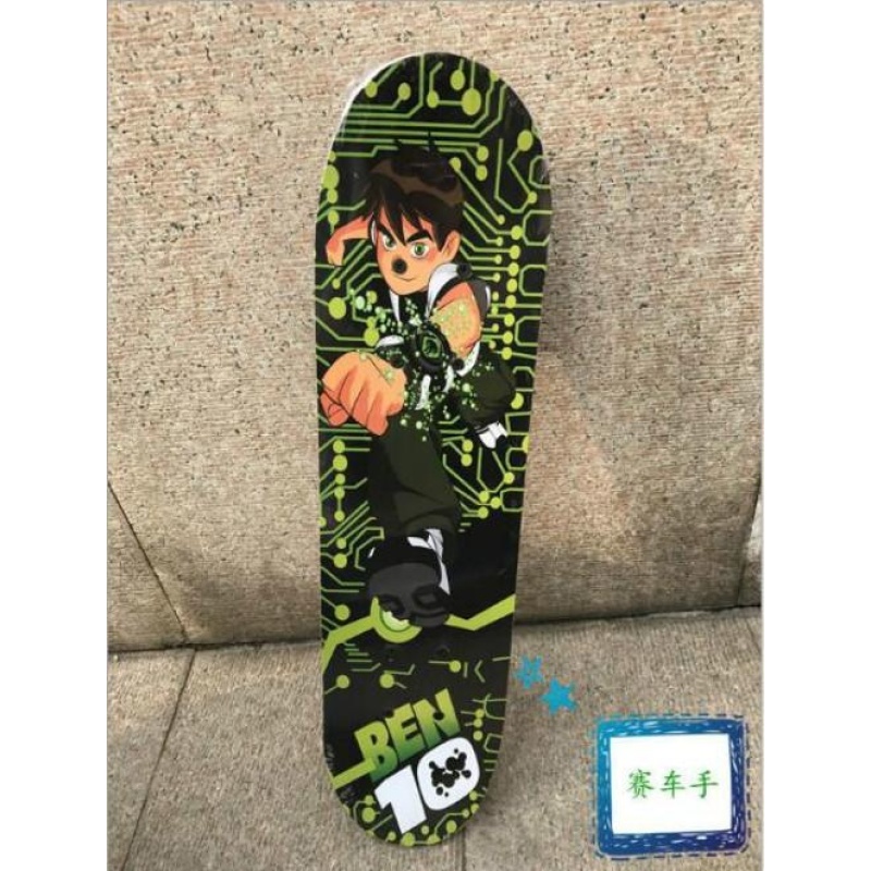Leyi fashion four round childrens four wheel double sided
skateboard(green) - intl