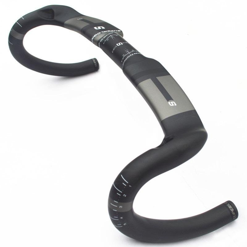 WWang 420mm Bicycle Accessories Unisex Road Bike Handlebar Jointless Carbon Fiber Bend Handlebar Black - intl