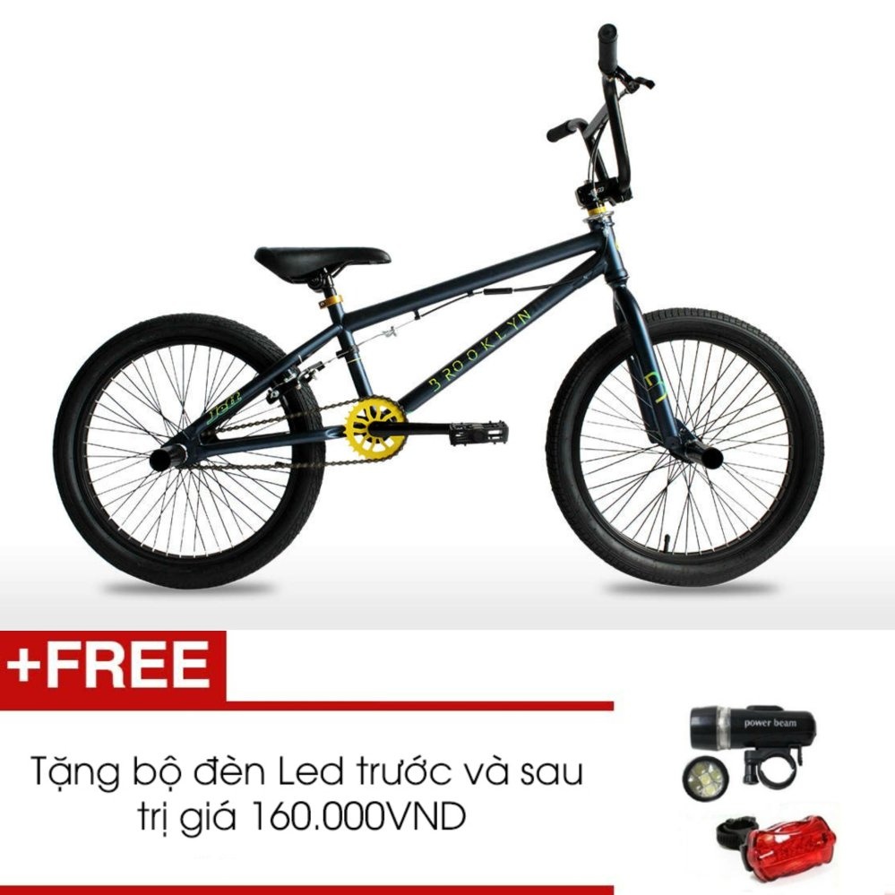 Xe đạp JETT BMX Brooklyn 2015 (Xanh đen) + Tặng 1 bộ đèn Led trước và sau