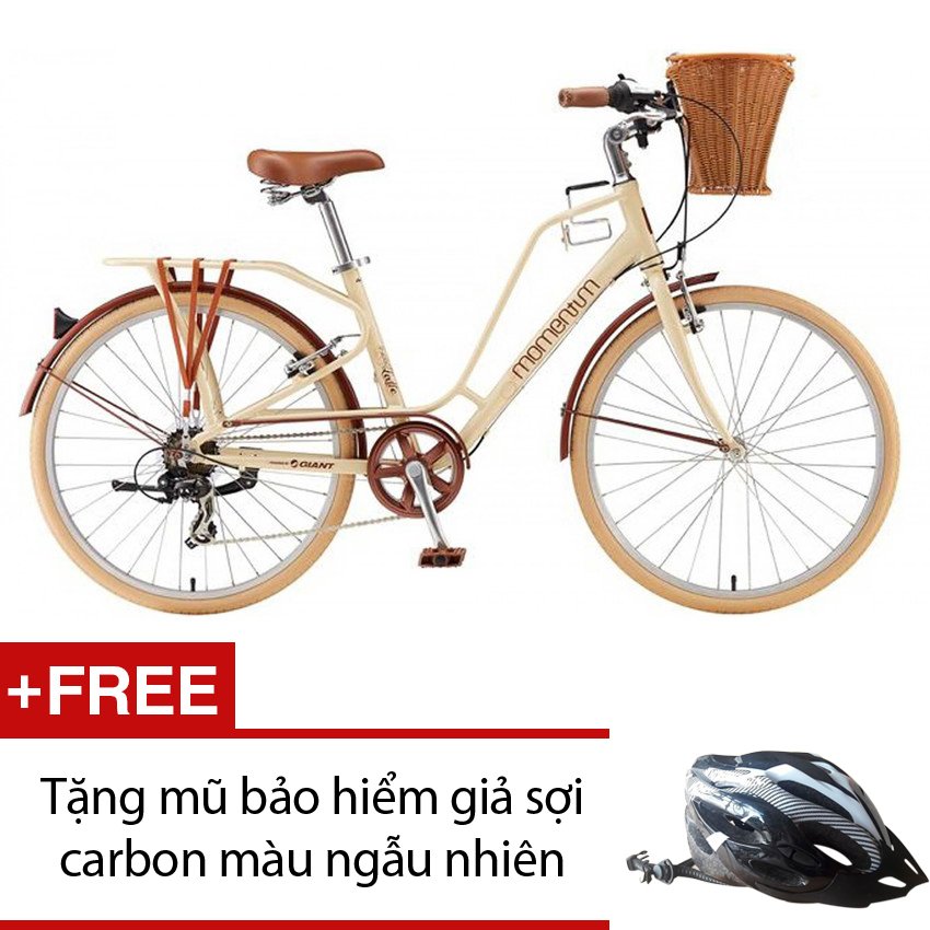 Xe đạp thể thao Giant Ineed Latte 2015 (Kem) + Tặng mũ bảo hiểm giả sợi carbon màu sắc ngẫu nhiên