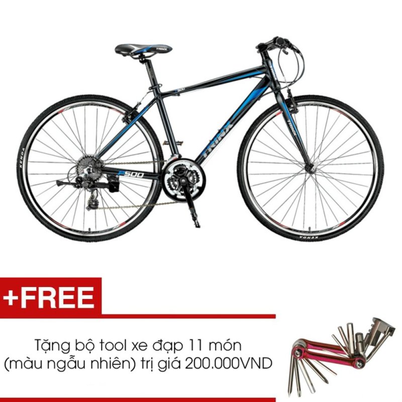 Mua Xe đạp thể thao TRINX FLASH 24SPEED P500 (Đen Xanh) + Tặng 1 bộ Tool xe đạp 11 món màu sắc ngẫu nhiên