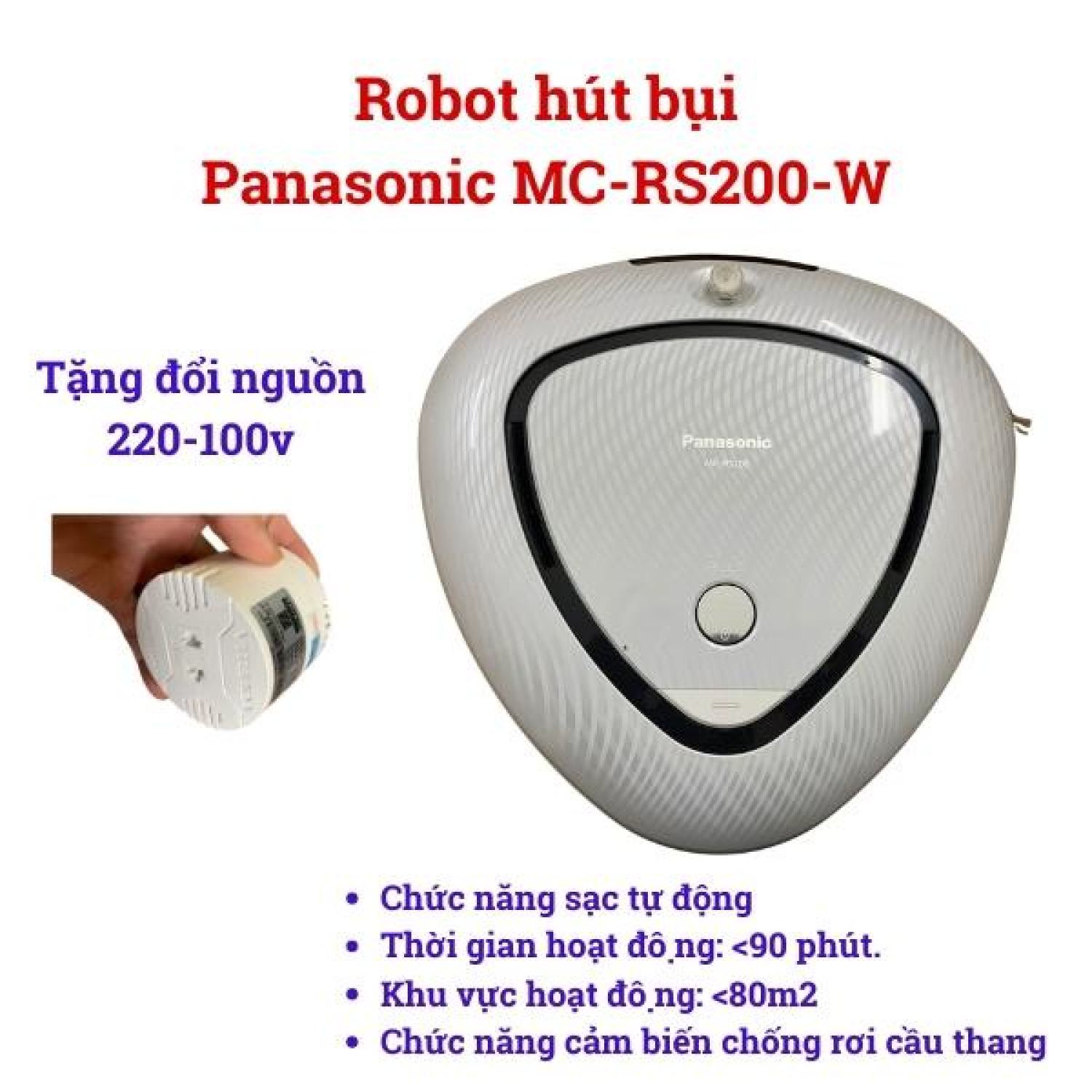 Robot hút bụi Panasonic MC-RS200-W nội địa Nhật tính năng hút bụi