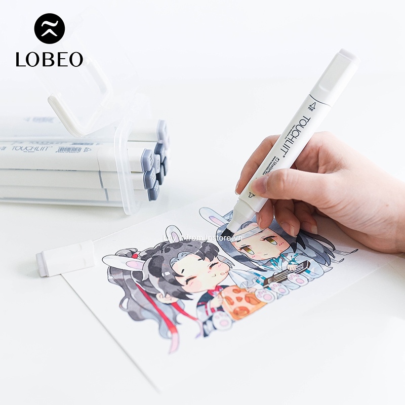 ↂ✾  [ LỖ STORE ] Màu dạ Touchliit 6 - Set xám