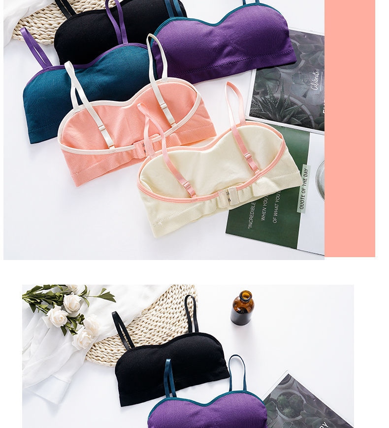 New beauty underwear high-school girl back together small breasts prevent sagging or lend students wrapped chest strapless bra bra with 14