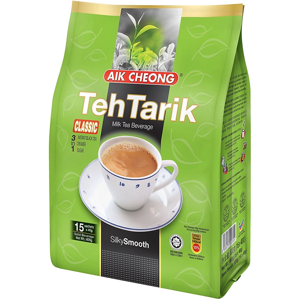 trà sữa teh tarik vị cổ điển aik cheong malaysia - teh tarik classic 3 in 1 - 600g (15 gói x 40g) 5