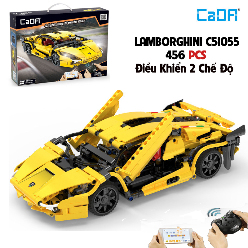 Đồ Chơi Lắp Ráp Kiểu LEGO TECHNIC Siêu Xe Thể Thao Lamborghini Lightning  C51055 Điều Khiển Từ Xa RC Với 456 Mảnh Ghép 