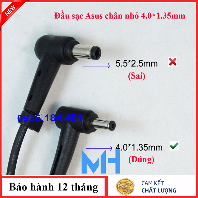kích thước chân Sạc laptop Asus X409JA