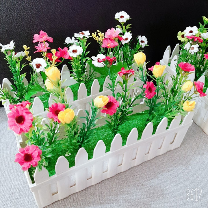 Hàng rào hoa vải SUNHA FLOWER trang trí cầu thang, nhà cửa, bàn ...