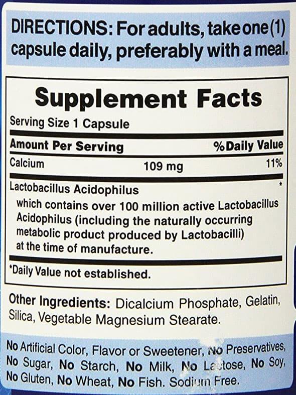 Men vi sinh Puritan’s Pride Probiotic Acidophilus 100 viên