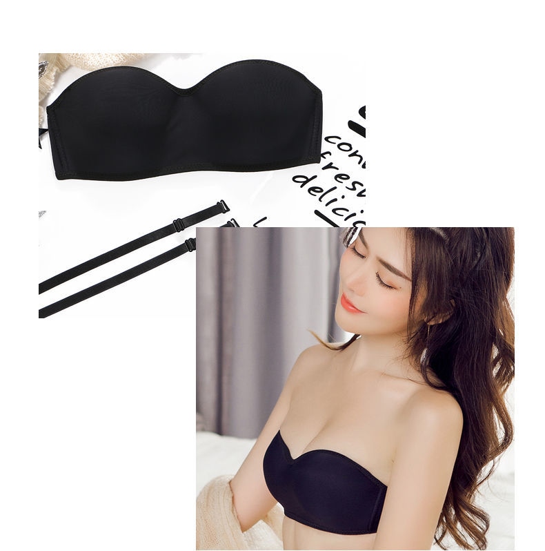 Lanswe together a strapless bra female small chest antiskid stealth of the type that wipe a bosom bra no rims placket non-trace wrapped chest 29