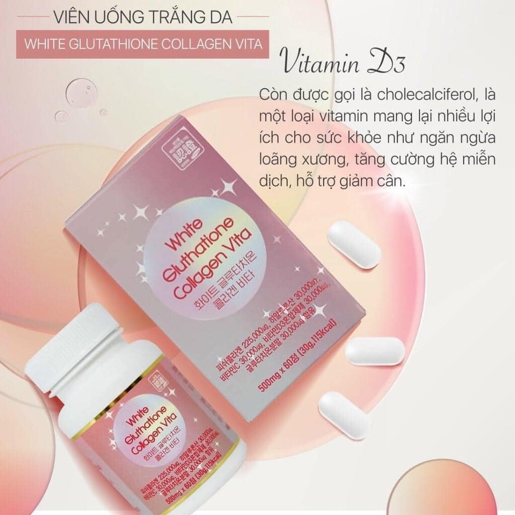 white glutathione collagen vita korea VIÊN UỐNG TRẮNG DA TỔNG HỢP WHITE GLUTATHIONE COLLAGEN VITA 60 VIÊN HÀN QUỐC