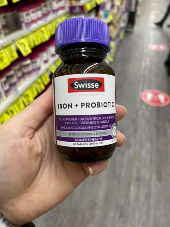 Swisse Iron Probiotic - Viên bổ sung Sắt và Men tiêu hoá | Lazada.vn