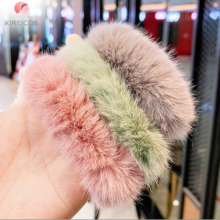 Cột Tóc Lông Xù Cao Cấp Đính Gấu Siêu Cute 3