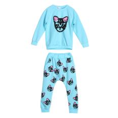 Đánh Giá 2PCS Toddler Kids Baby Girls Autumn Outfits Clothes Cat T-shirt + Pants Set(Light Blue) – intl   welcomehome