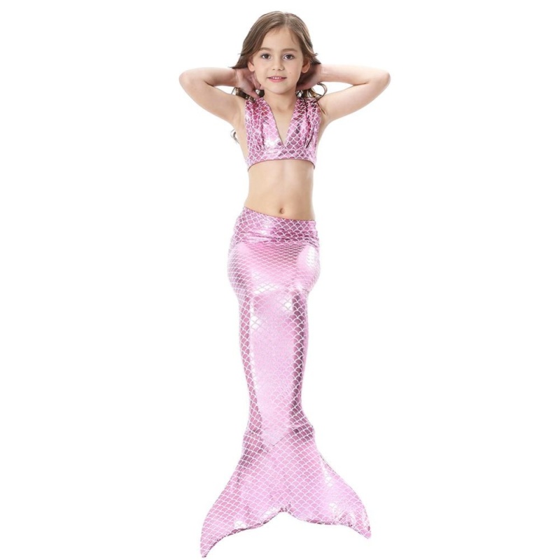 Nơi bán 3 Pcs/set Lovely Girls Mermaid Swimwear Set Cute Mermaid Costume Monofin Flippers Swimsuit- Pink - intl