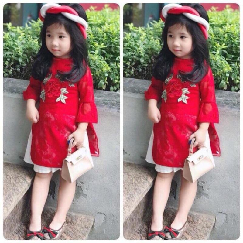 Nơi bán Áo dài bé gái kèm mấn và chân váy siêu hót