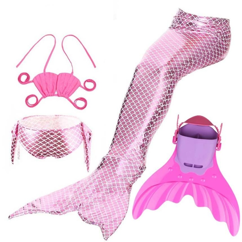 Nơi bán Baby Girls Mermaid Tail Swimming Set with Monofin (Pink) - intl