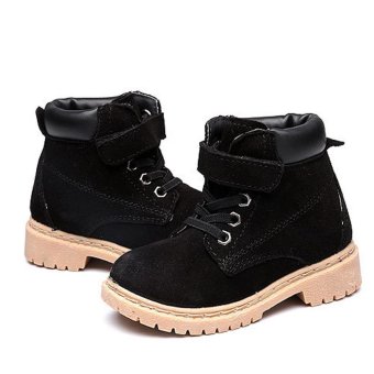 Boy's Girl's Kids Style Leather Cotton Boot Warm Snow Martin Ankle Boots - intl  