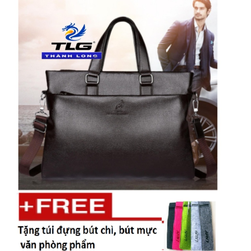 Hình ảnh Cặp Da Nam Công Sở Cao Cấp GT 208206 2(Nâu) Tặng 1 túi đựng bút bi cao cấp 335.