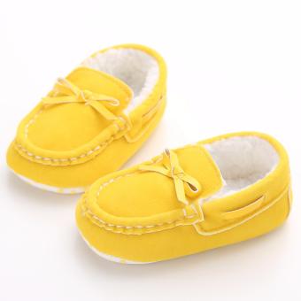 Cute Baby Yellow Boy's Flats Slip-On Toddler Shoes Soft Sole Newborn-18 Months S1654  