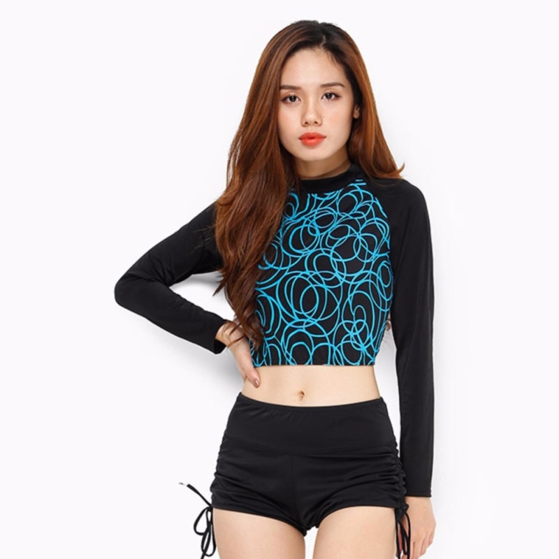 Nơi bán Đồ bơi xuất khẩu áo Croptop họa tiết lập thể