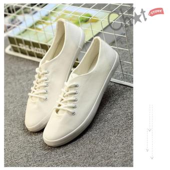 Giày Slip On Nữ Cột Dây (Trắng) May 2018 - 3 Giày Slip on nữ cột dây (Trắng) - 3