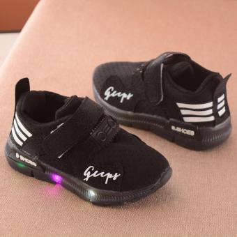 Giày thể thao siêu nhẹ cho bé - Size 21 đến 25 - gupy - đen - đèn led  