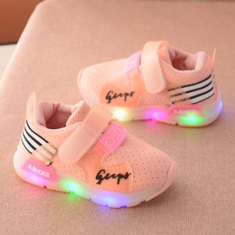 Giày thể thao siêu nhẹ cho bé - Size 21 đến 30 - gupy - hồng đèn led  