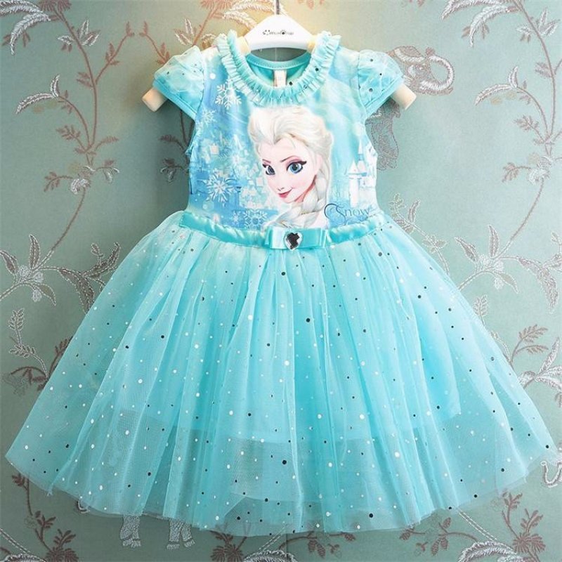 Nơi bán Girl Dress Summer Brand Toddler Girls Clothes Lace Sequins Princess
Dress (Blue) - intl