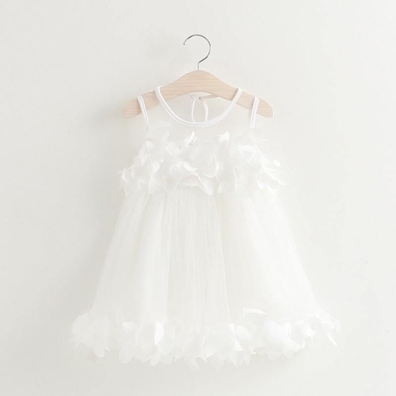 Nơi bán Girls Dresses New Summer Sweet Lace Petals Vest Dress Princess
Dress (White) - intl