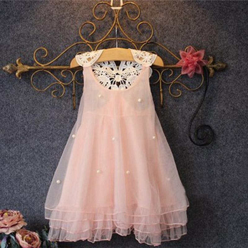 Nơi bán Girls Princess Dress Sleeveless Lace Back Floral Design - intl