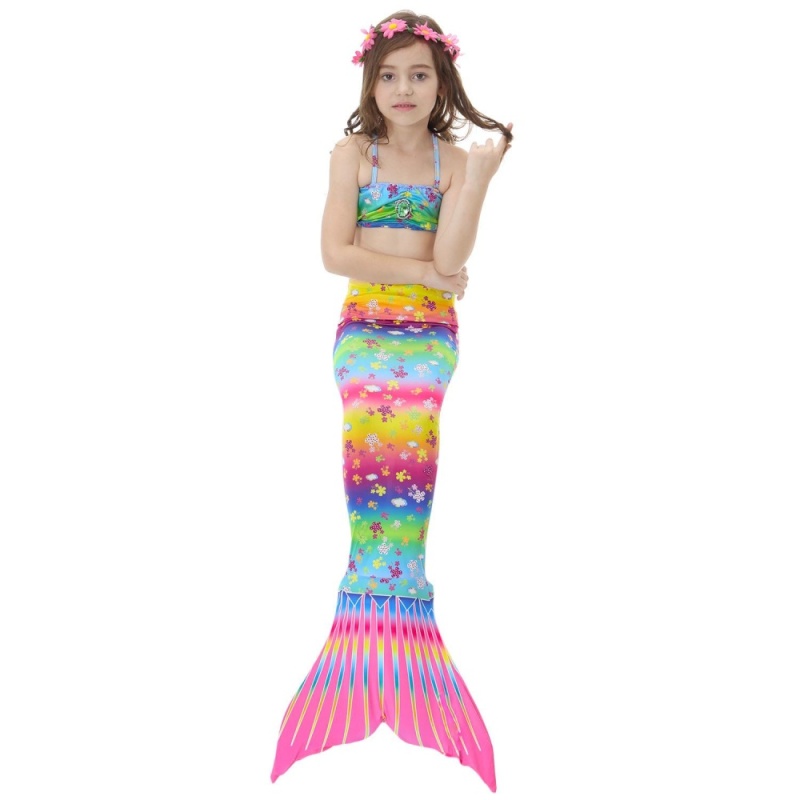 Nơi bán Kids Girls Swimsuit Bikini Set with Mermaids Tail Sea-maid Swimming Costumes- Floral - intl