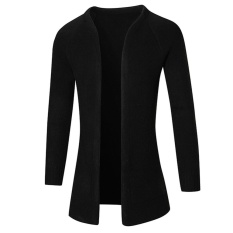 lưu ý khi mua Men Autumn Coat Jacket Solid Cardigan Mid-long Section Outwear(Black) – intl  