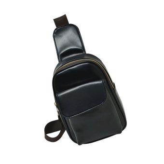 Men''s Leisure Oblique Satchel Chest Bag (black)' - intl  