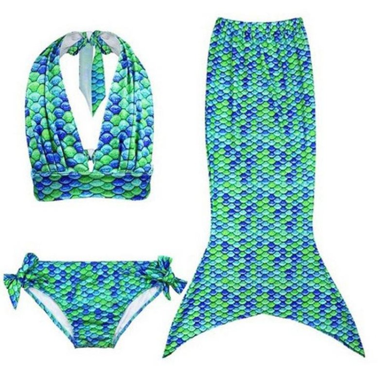 Nơi bán Mermaid Swimsuit Girl Bikini Split Swimsuit- Green - intl