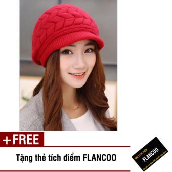 Mũ len nữ thời trang Flancoo 8772 (Đỏ) + Tặng kèm thẻ tích điểm Flancoo  