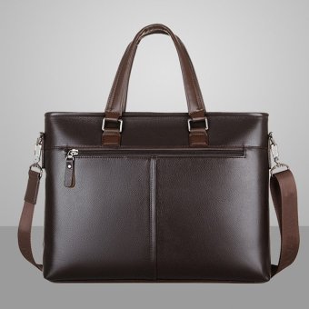 New Men Crossbody Handbag Single Shoulder Bag Large Capacity Business Tote Bag A4 Laptop Bag (Brown / No Wallet) -...