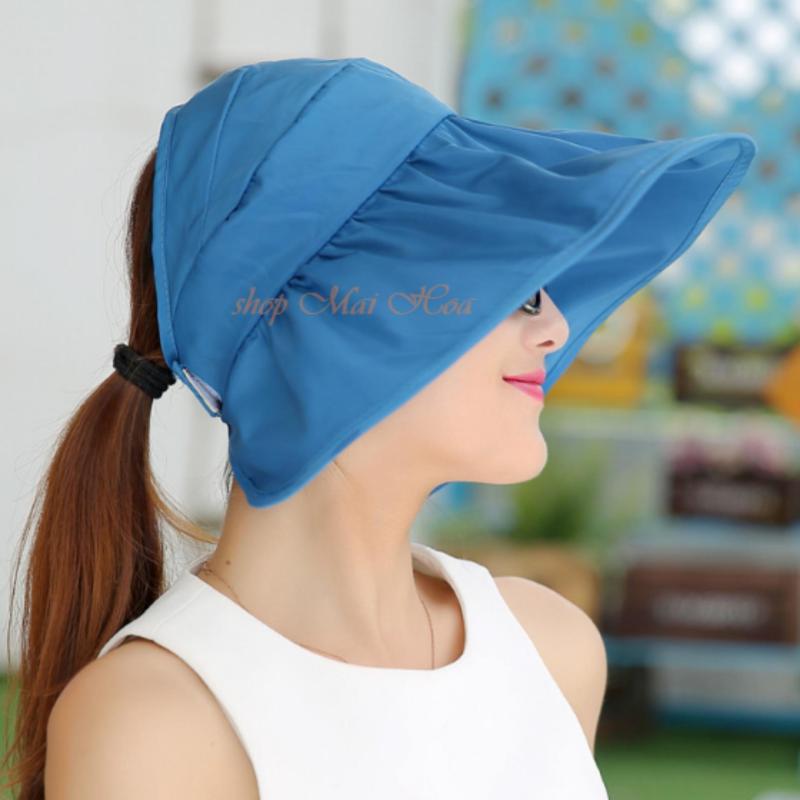 Nơi bán Nón Đi Biển Gấp Gọn Rộng Vành (Xanh Ngọc)