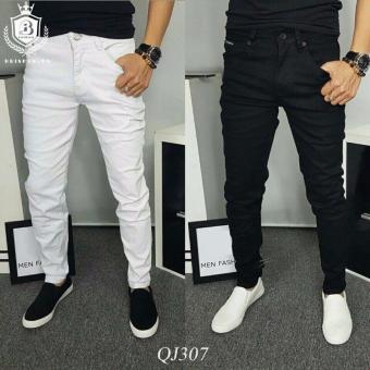 Quần jean nam trắng trơn cao cấp phong cách Hàn Quốc  