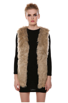 Sunweb Faux Fur Vest Gilet Vset Jacket Mid-long Outwear Waistcoat - Intl  
