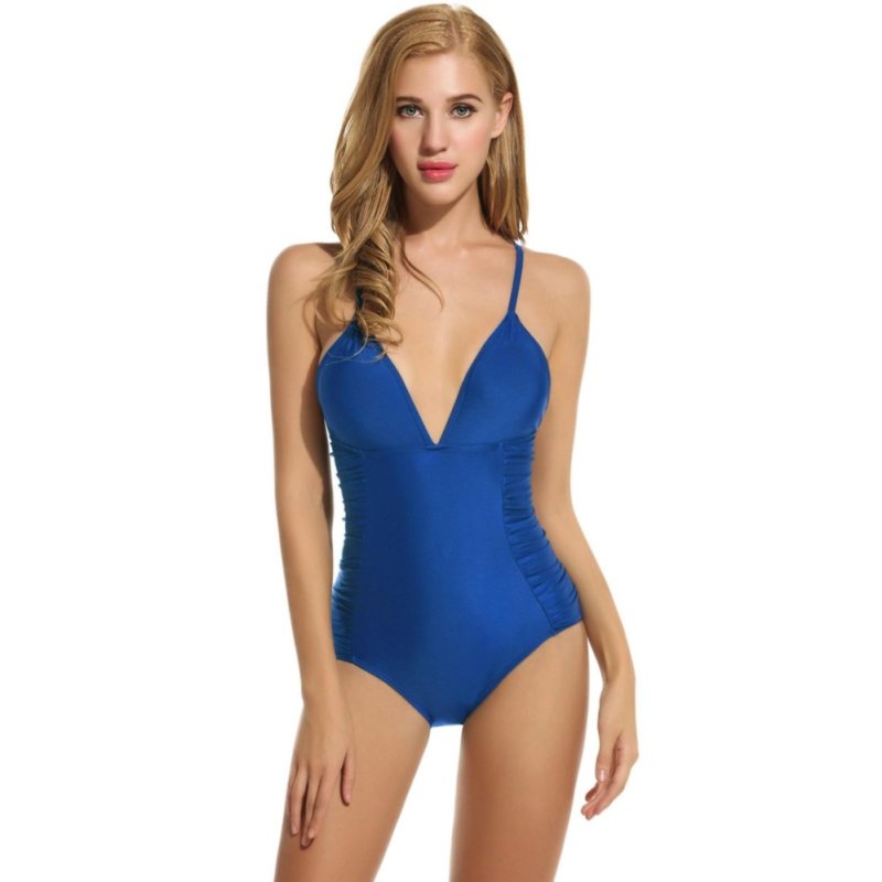 Nơi bán Sunweb New Fashion Women Casual Sexy Retro Style Backless Halter
One Piece Bikini ( Blue ) - intl