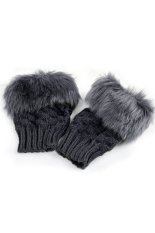 Giá Sốc Toprank Women Winter Faux Rabbit Fur/Villi Gloves Arm Warmer Trim Mitten Knitted Wrist Soft Knitted Fingerless Gloves – intl   Toprank shop