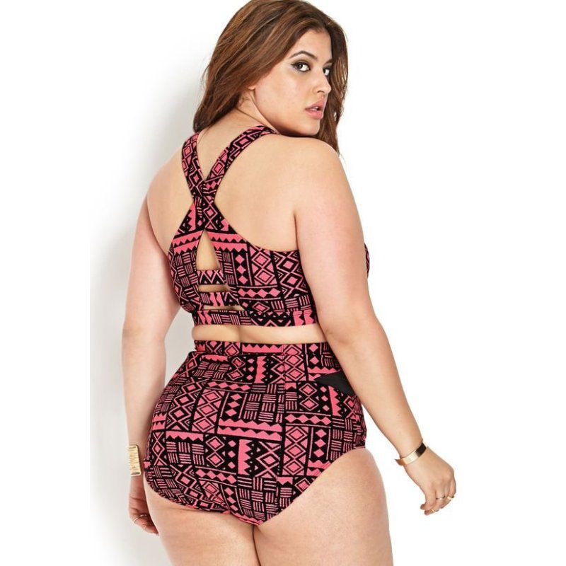 Nơi bán Wonderful Power Plus Size Women Summer Fashion Charming Bikini Set Plus Size Swimwear-Red Women Size XL